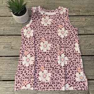 Women’s Purple Floral Animal Print Tank Top, Sz SMALL